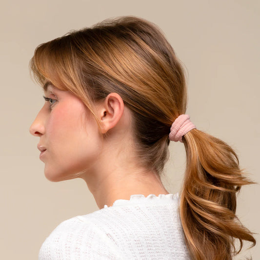 Kitsch - Ribbed Hair Elastics - Blush 10pc