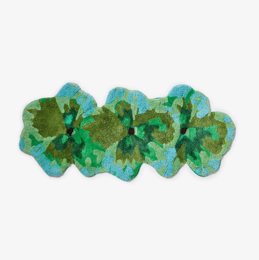 Pansy Green Wavy Bath Mat
