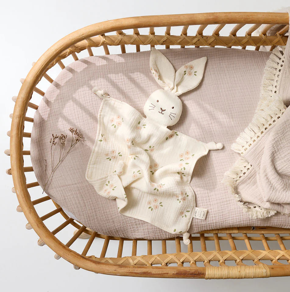 Bunny Daisy Lovey - Organic Muslin