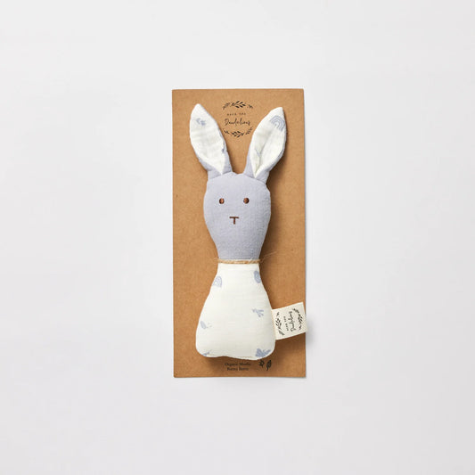 Bunny Rattle - Enchanted Garden Blue