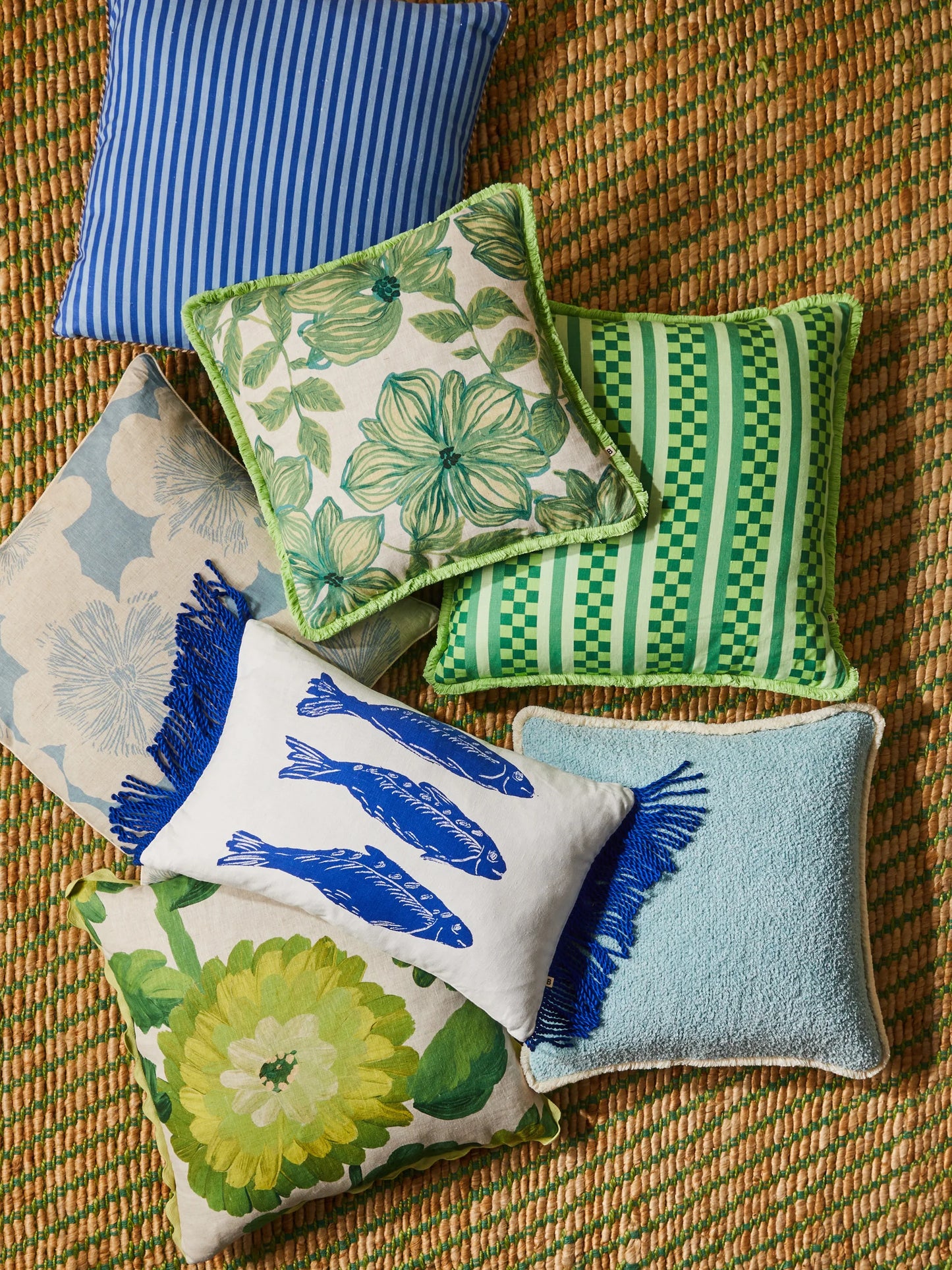 Sardines Blue Cushion + Inner 60x40