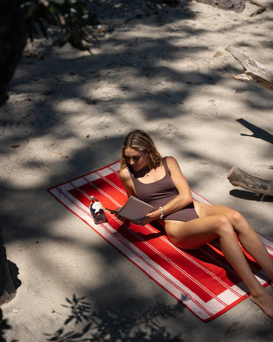 Twin Stripe Towel - Cherry