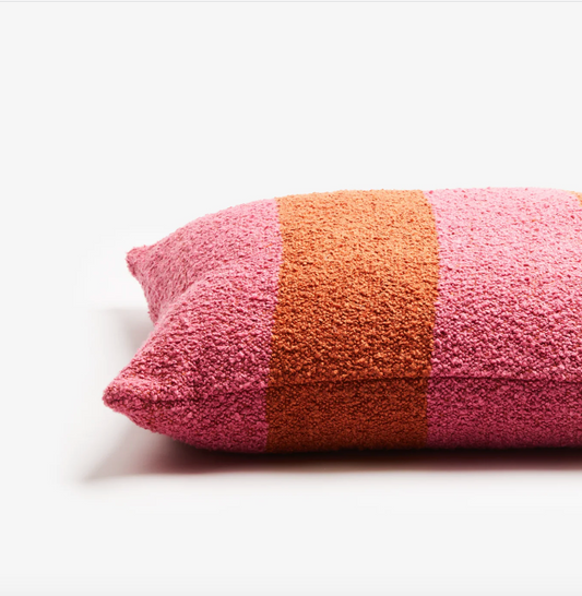 Boucle Wide Stripe Magenta Cushion