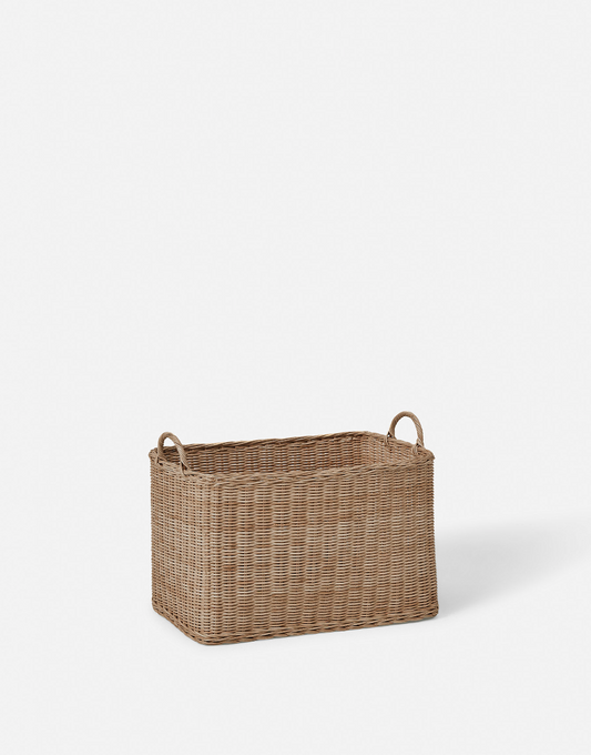 Rectangle Rattan Basket - Dark Brown