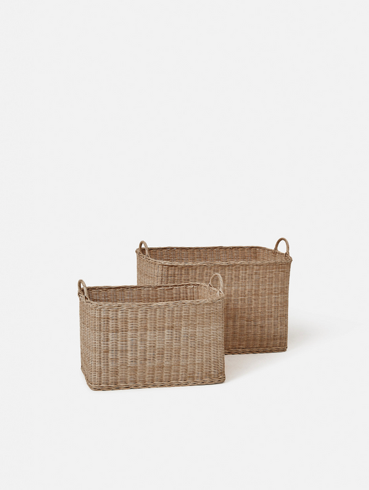 Rectangle Rattan Basket - Dark Brown