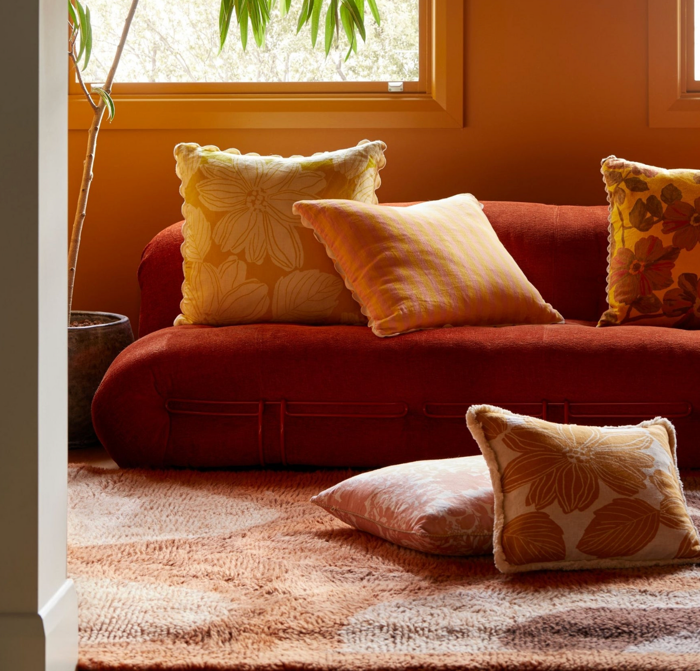 Margot Lemon 60cm Cushion