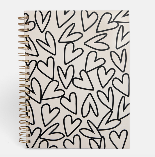 A4 Notebook Black Hearts