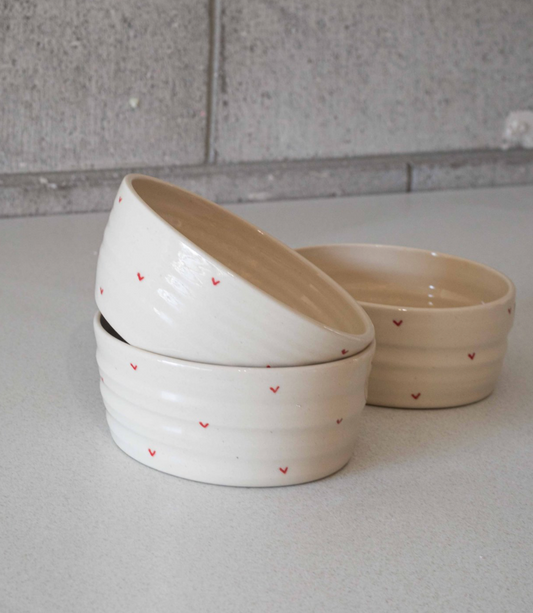 Breakfast Bowl - Red Hearts