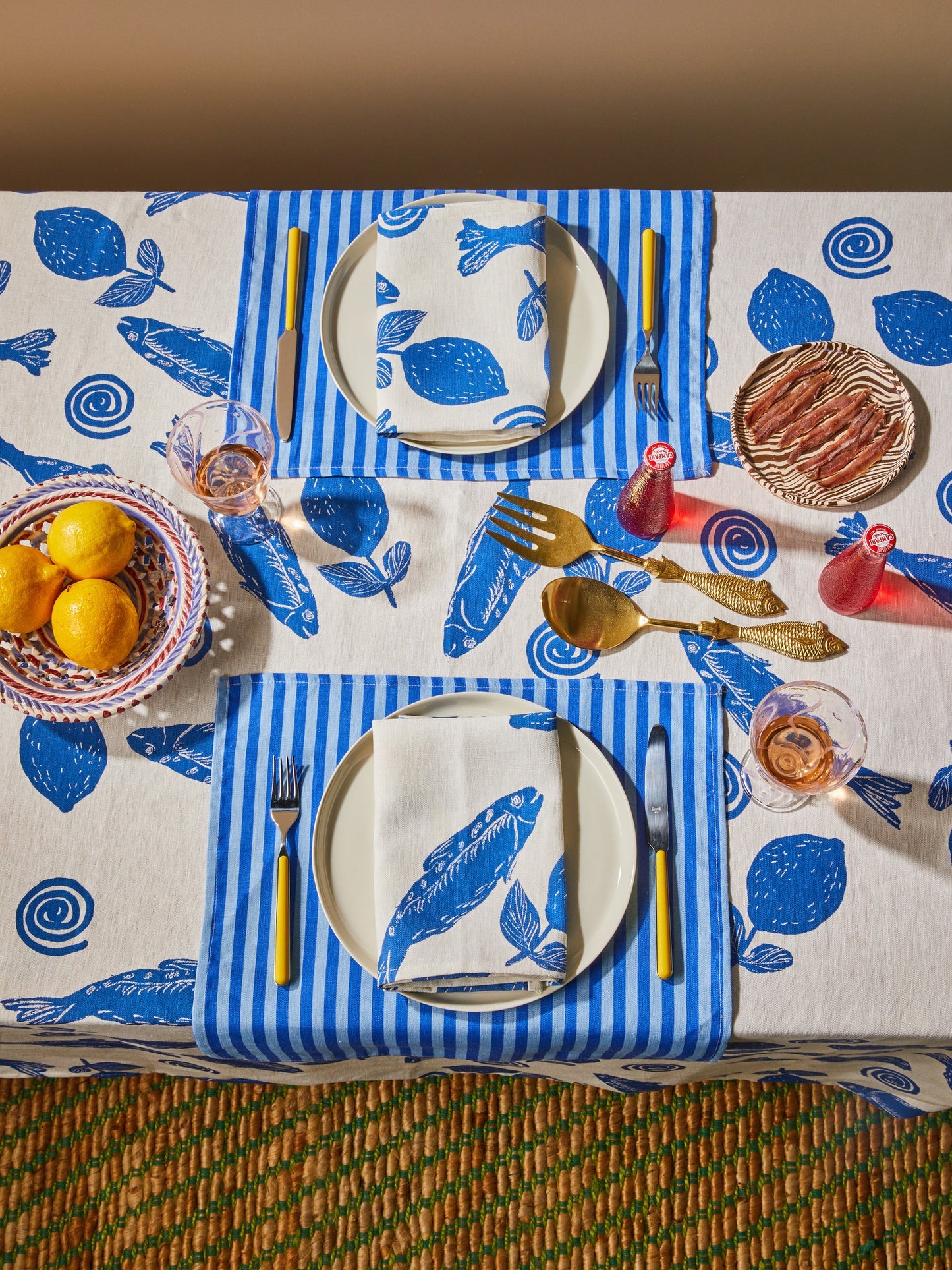 Sardines Linen Tablecloth