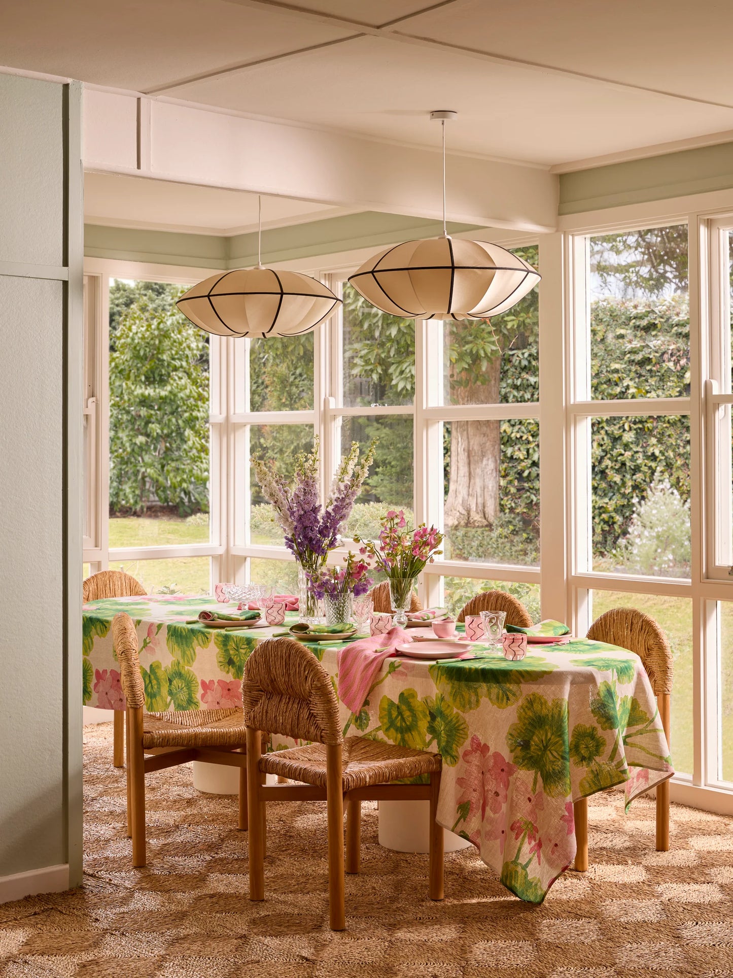 Geranium Linen Tablecloth