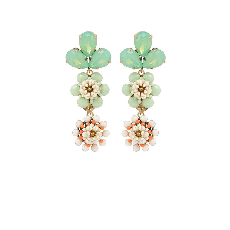 Camelia Trefle Earrings - Mint Green
