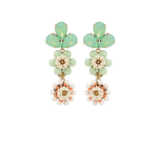 Camelia Trefle Earrings - Mint Green