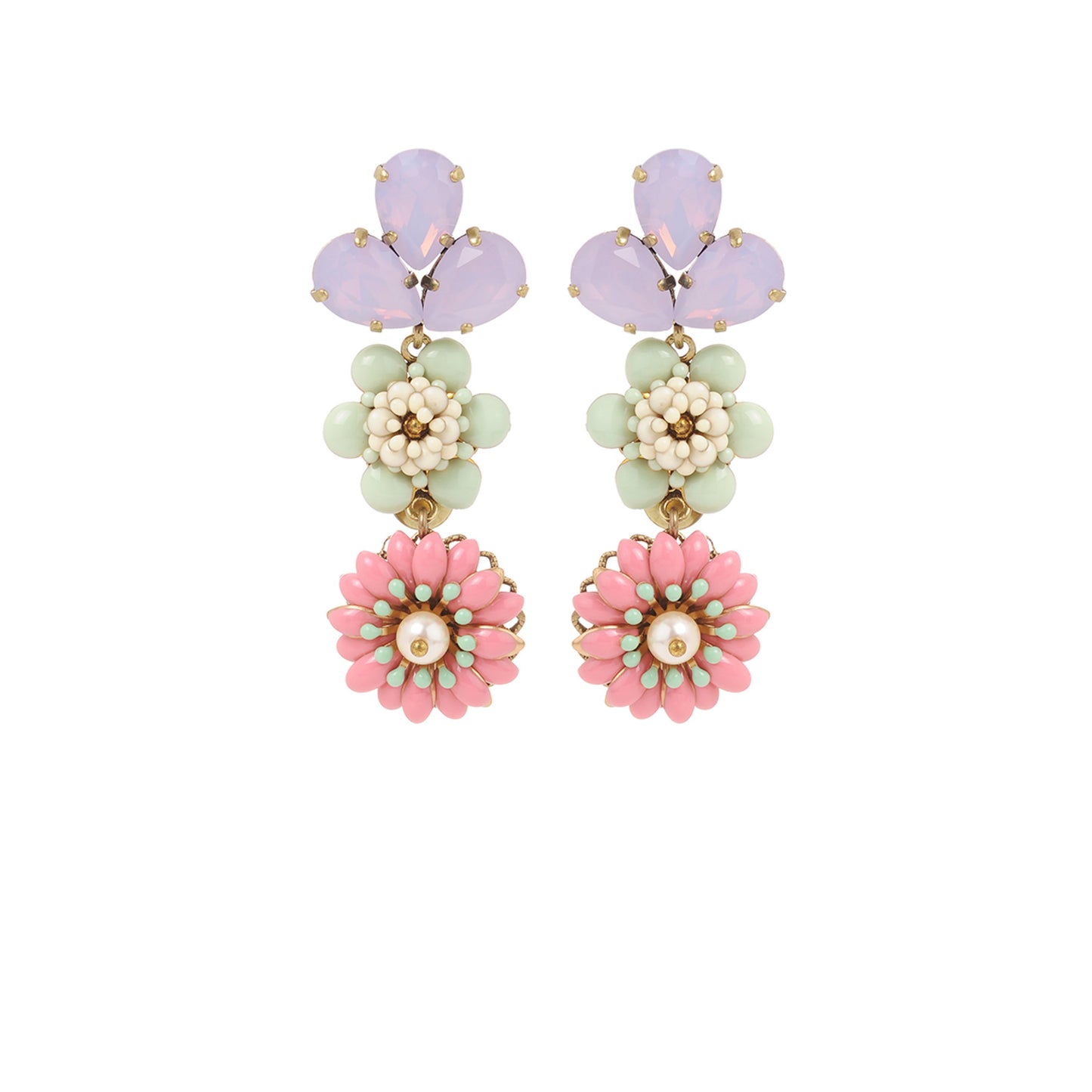 Camelia Trefle Earrings -Pink/Lilac