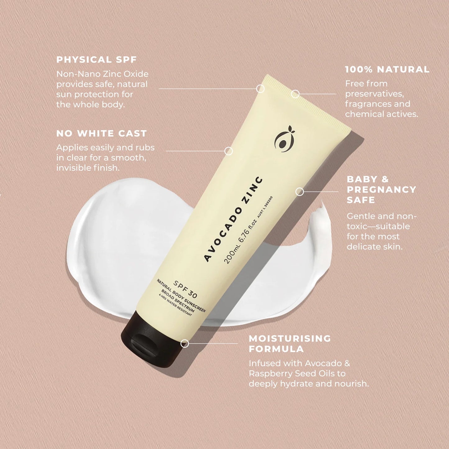 Avocado Zinc Sunscreen SPF30