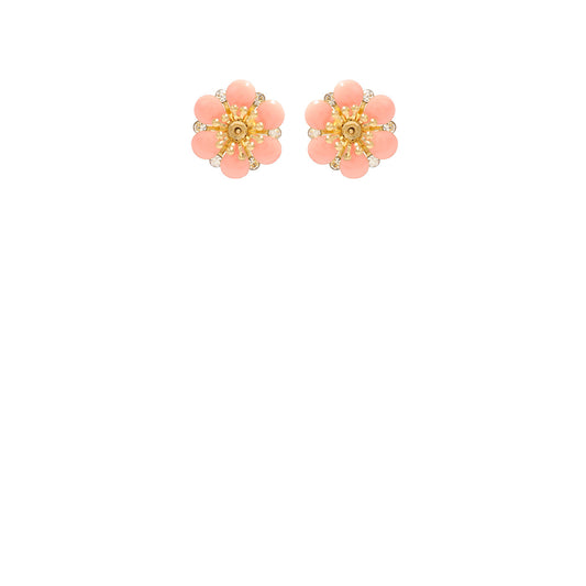 Camelia Puces Earring - Salmon