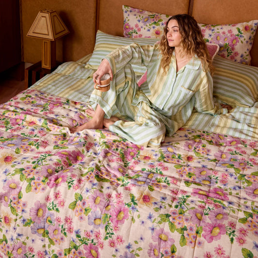 Buttercup Multi Linen Pillowcase - Euro Set