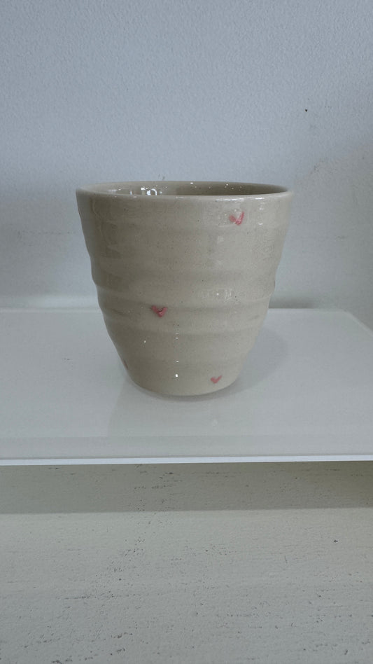 Heart Espresso Mug- Pink Hearts