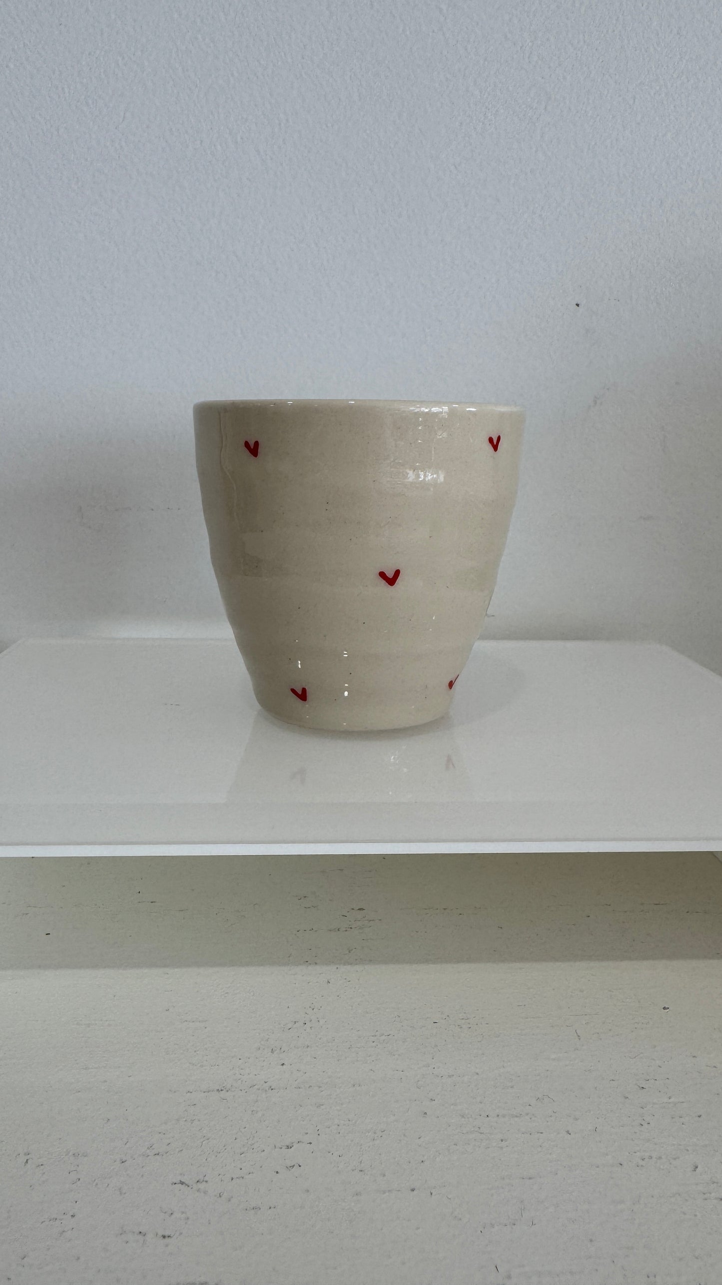 Heart Espresso Mug- Red Hearts