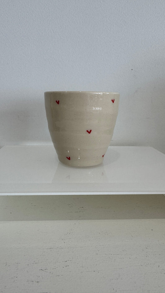 Heart Espresso Mug- Red Hearts