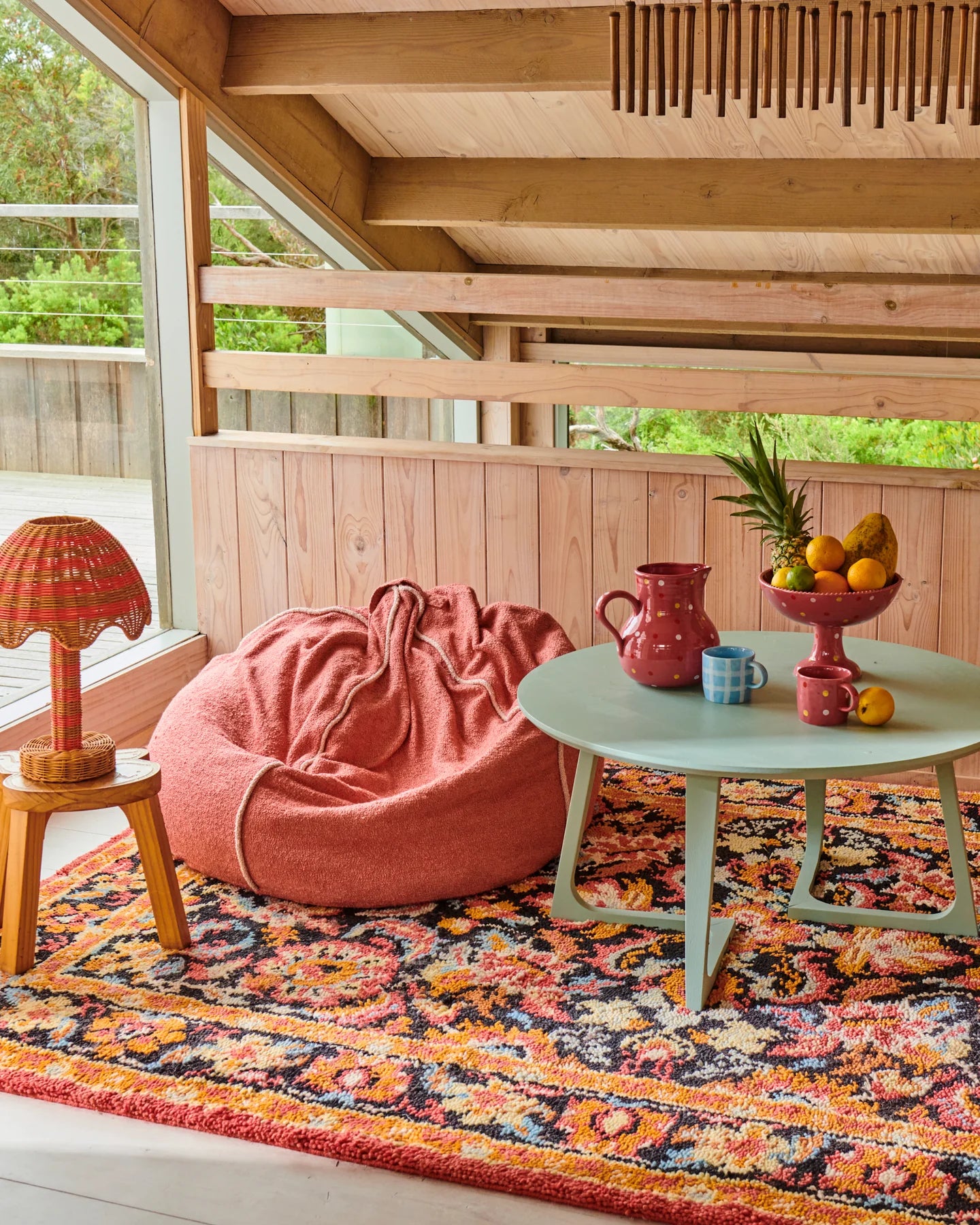 Boucle Bean Bag - Pink