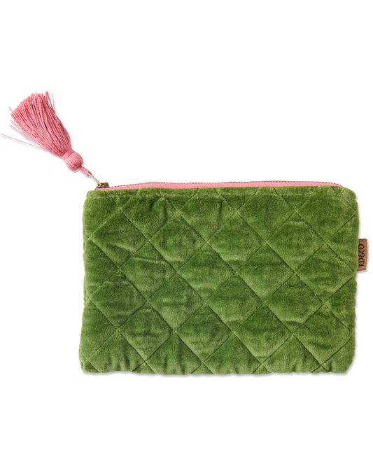Moss Velvet Cosmetic Purse