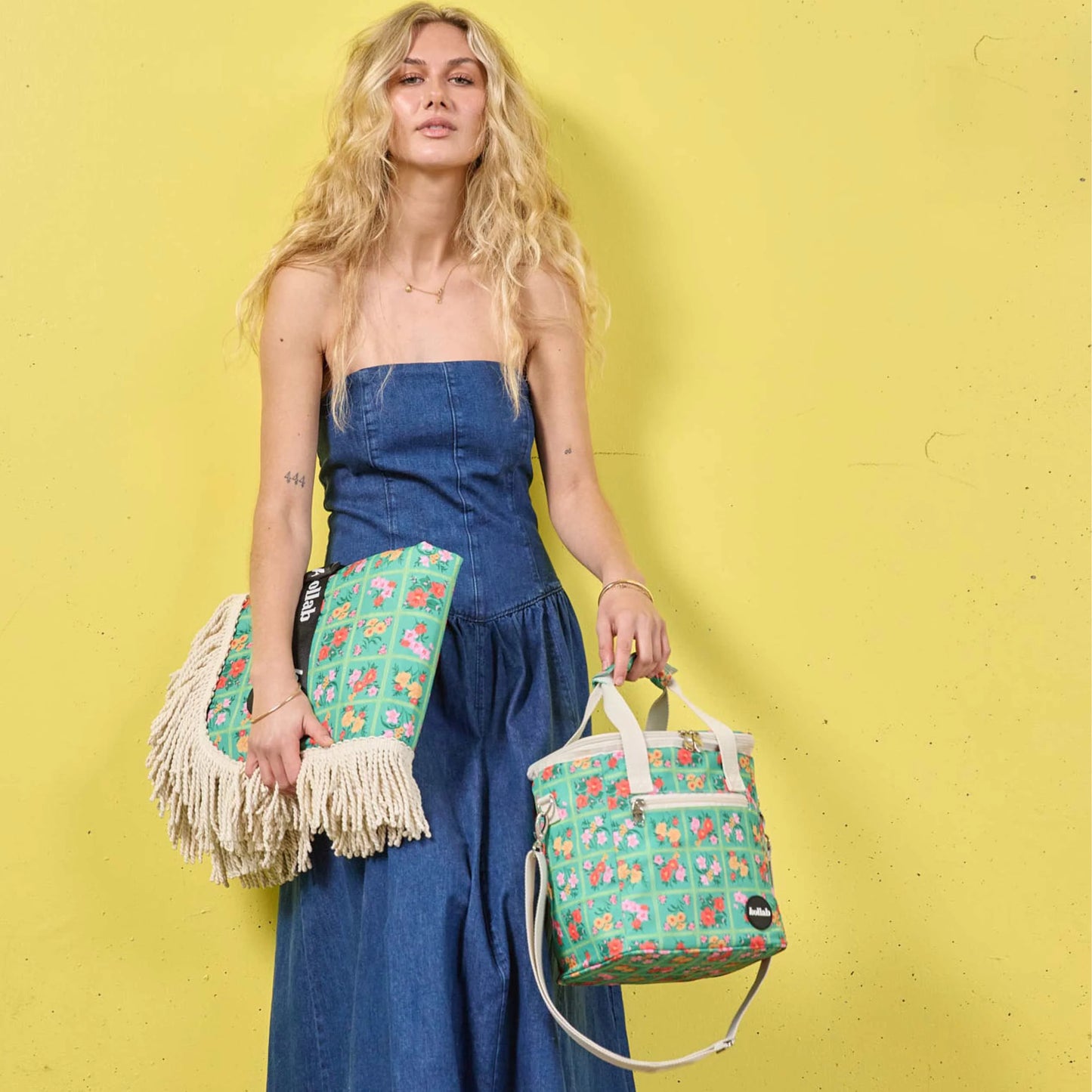 Fringed Picnic Mat - Vintage Patch