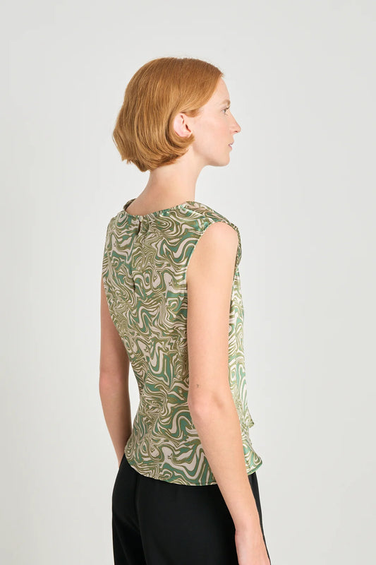 Sage Advice Top - Green Swirl