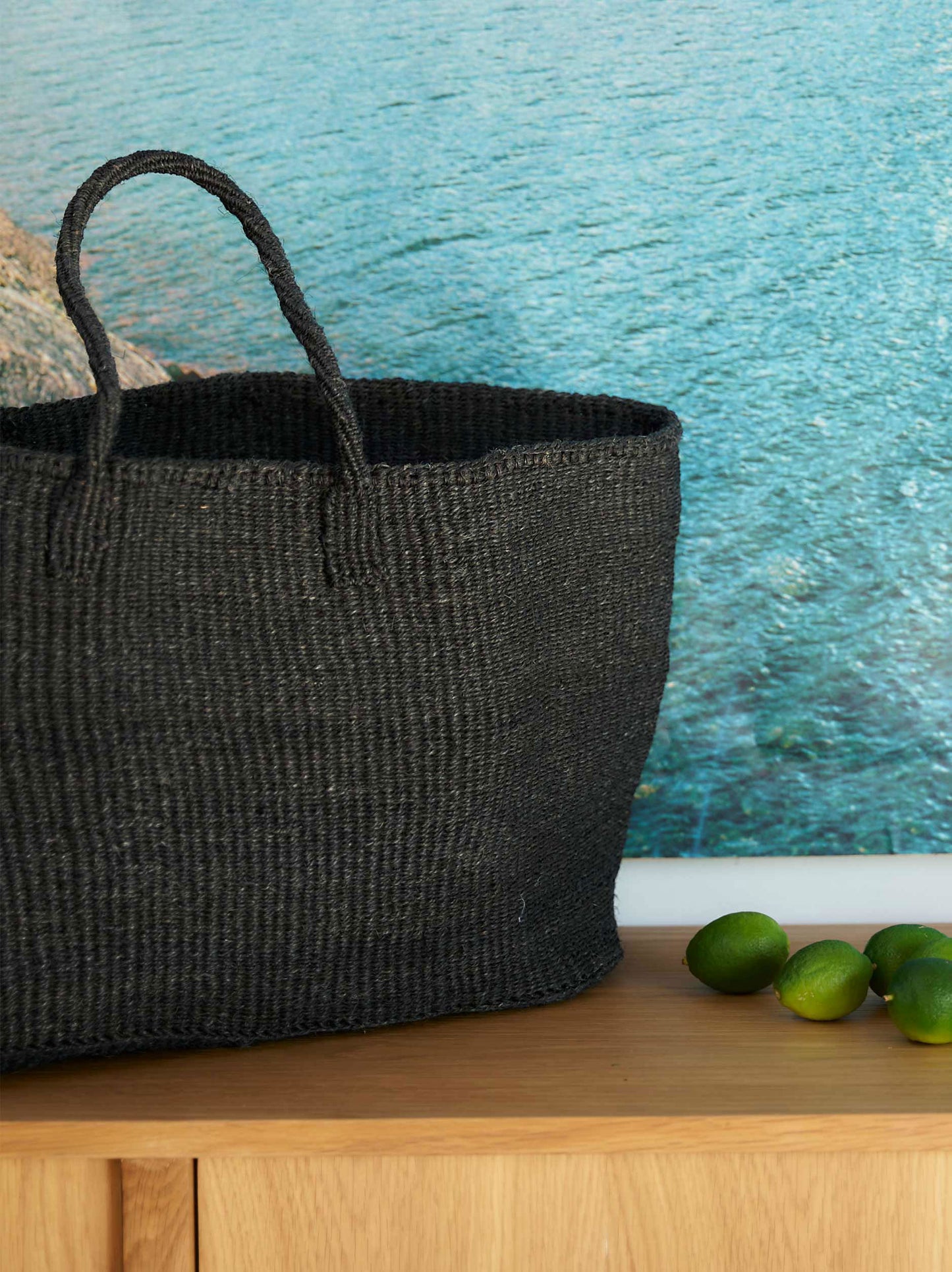 Sisal Oval Basket - Charcoal