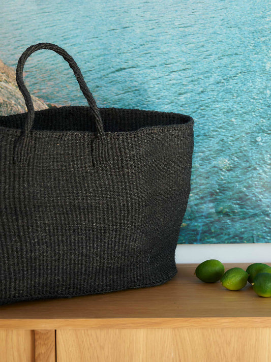 Sisal Oval Basket - Charcoal