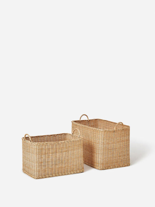 Rectangle Rattan Basket - Natural Brown