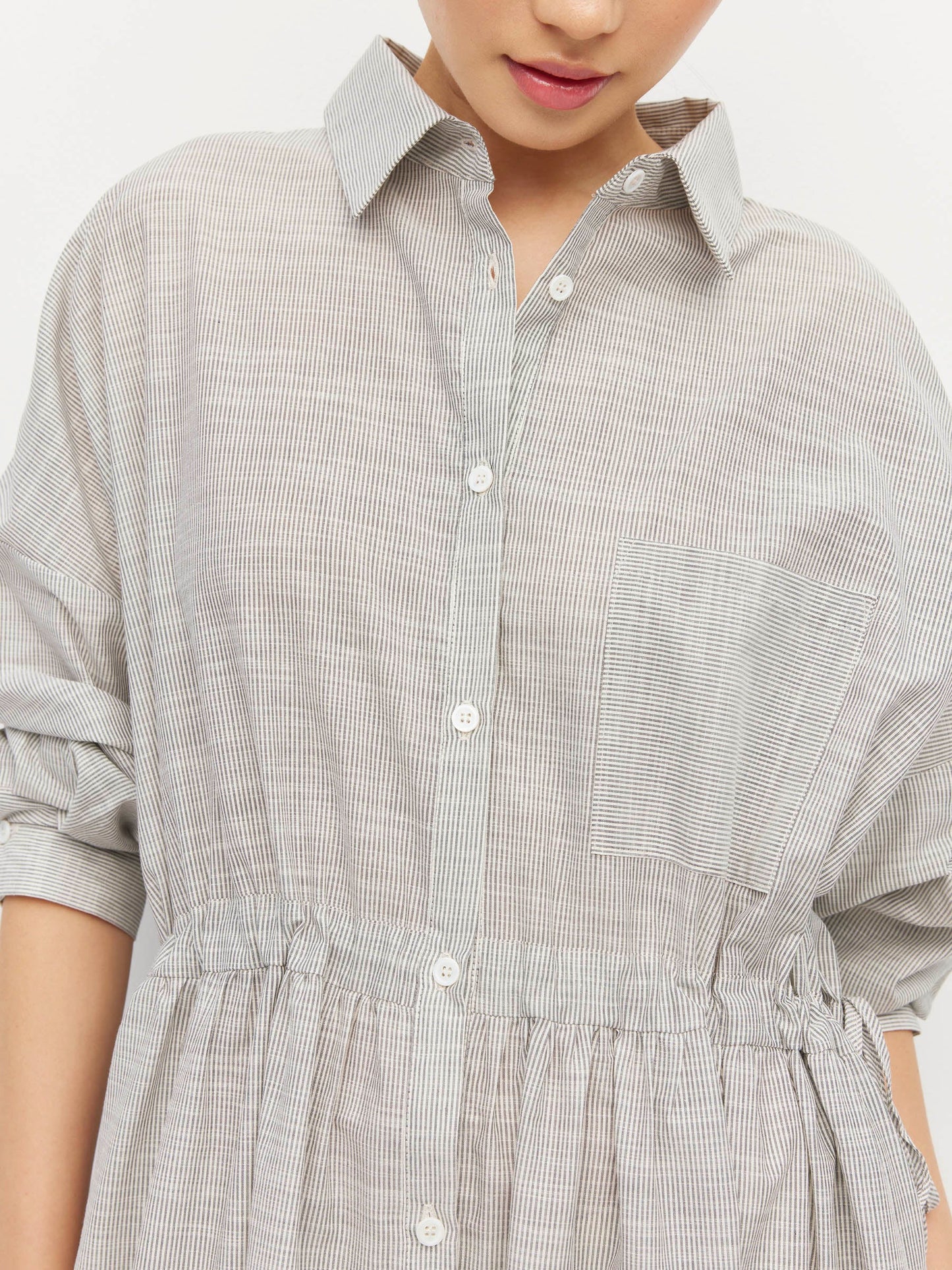 Lenora Dress - Fine Stripe