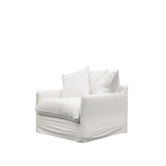 Lotus Slipcover Armchair - White