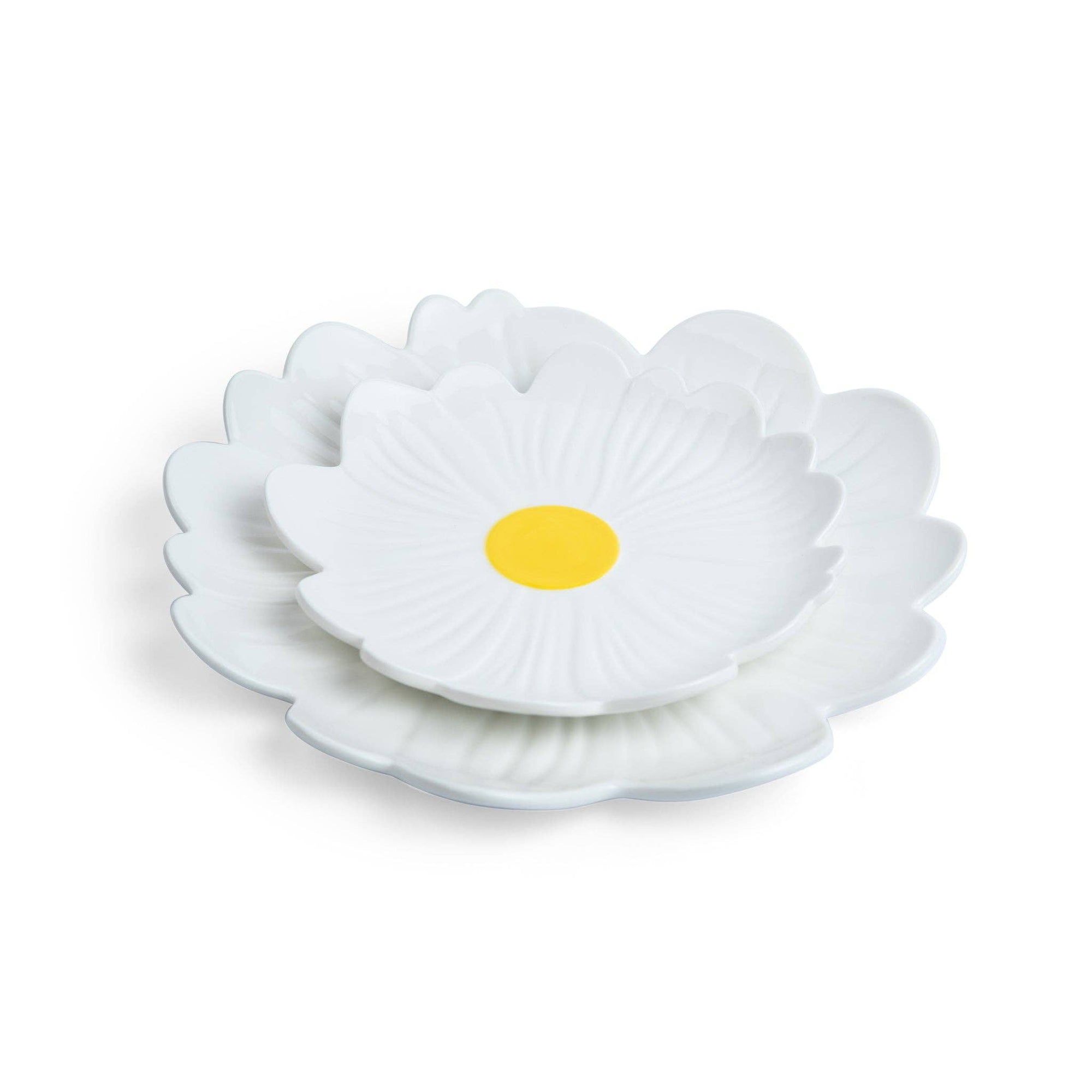 Small Ceramic Flower Plate | White with Yellow Centre