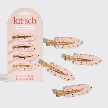 Kitsch - Cherry Print Creaseless Clips 4pc