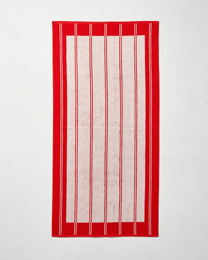 Twin Stripe Towel - Cherry