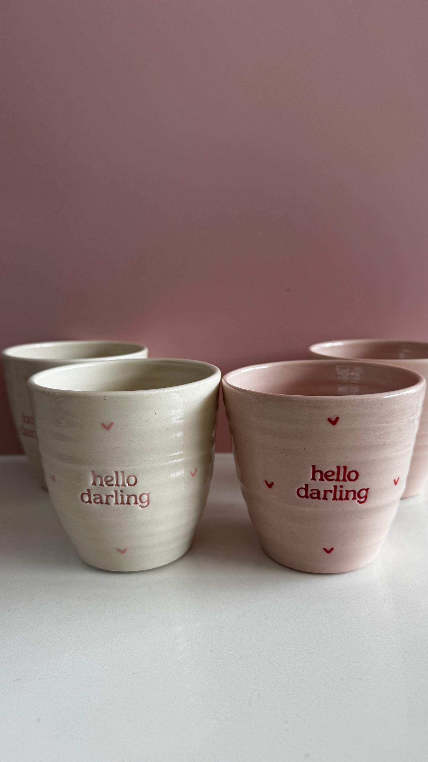 Hello Darling Tumbler - pink and red