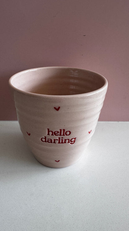 Hello Darling Tumbler - pink and red