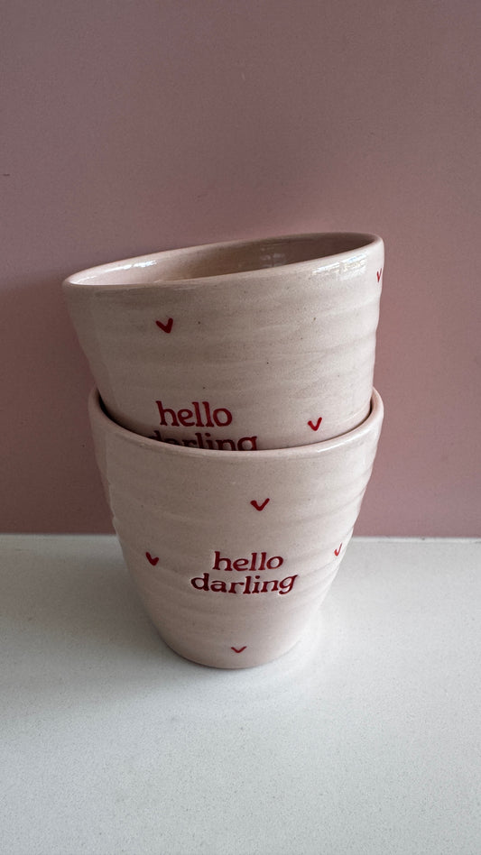 Hello Darling Tumbler - pink and red