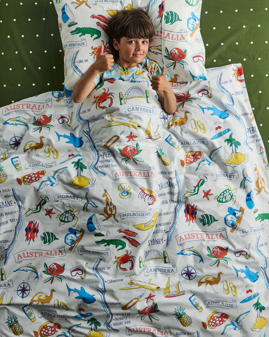 Aussie Road Trip - Organic Cotton Pillowcase