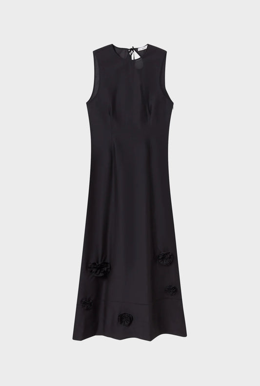 Cotton Silk Colour me Dress Black