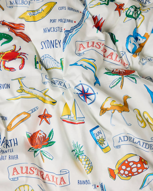 Aussie Road Trip - Organic Cotton Pillowcase