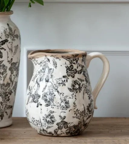 Black  Floral Jug