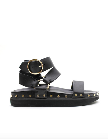 Studded Sandal - Black/Gold