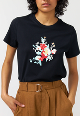 Garden Floral  T Shirt - Black