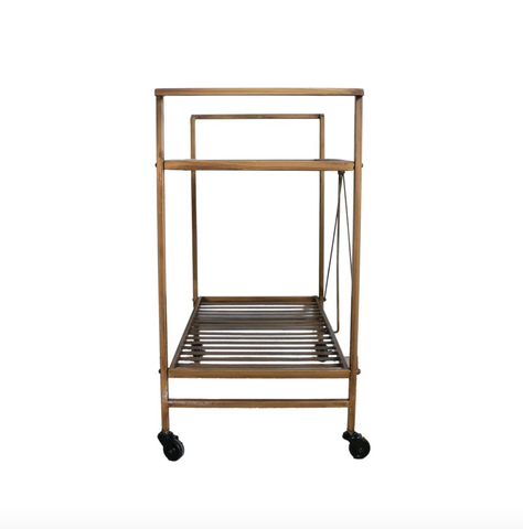 Industrial Trolley - Antique Brass Finish
