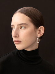 Large Paper Clip Earring - Silver
