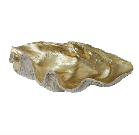 Clam Shell - White/Gold