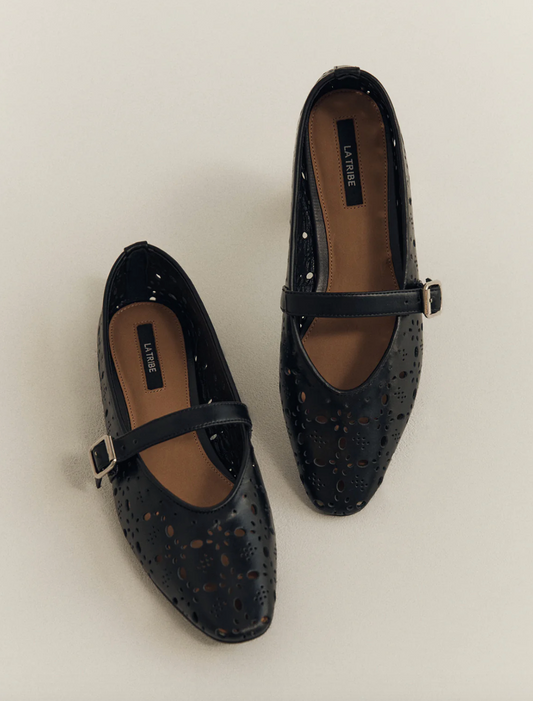 Jane Flat - Black Print