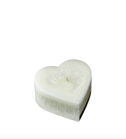 Heart Candle - White