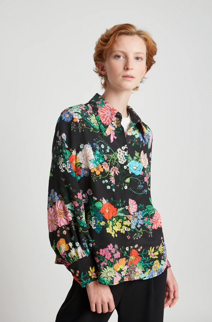 Round Table Shirt - Black Floral